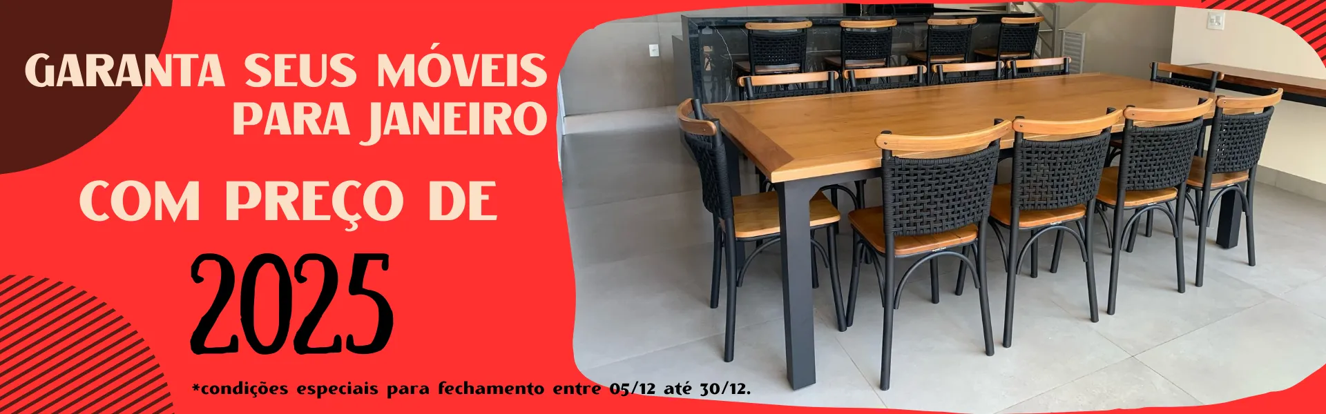 Banner levando para a categoria de mesas gourmet